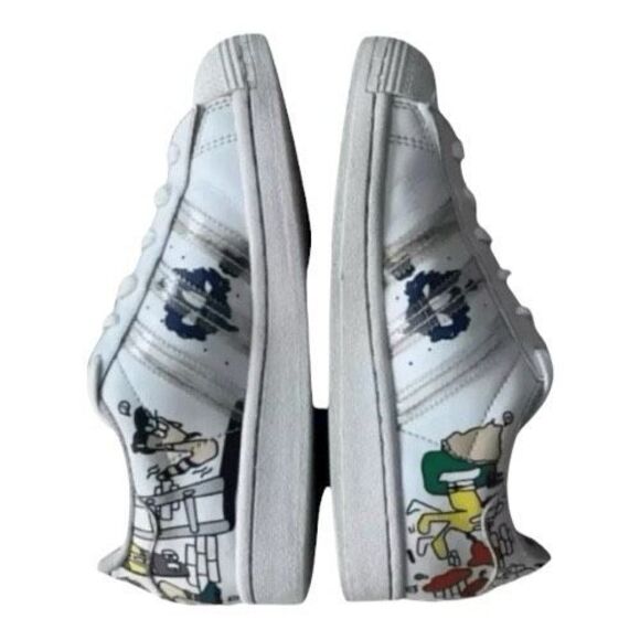 Adidas Superstar WHITE COMIC Kids Boy Sneakers Size 3.5 Shell Toe White Graffiti - Picture 5 of 11